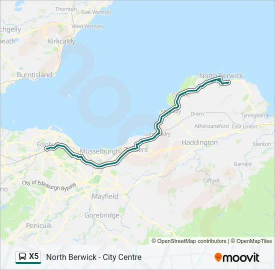 X5 Bus Line Map