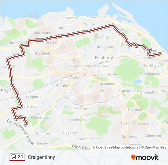 21 Bus Line Map