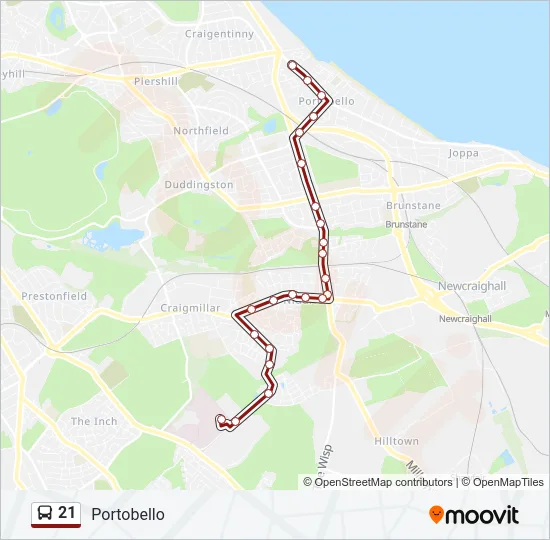 21 Bus Line Map