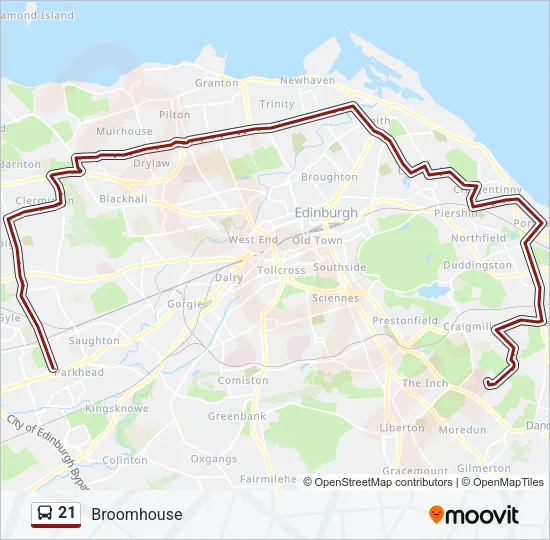 21 Bus Line Map