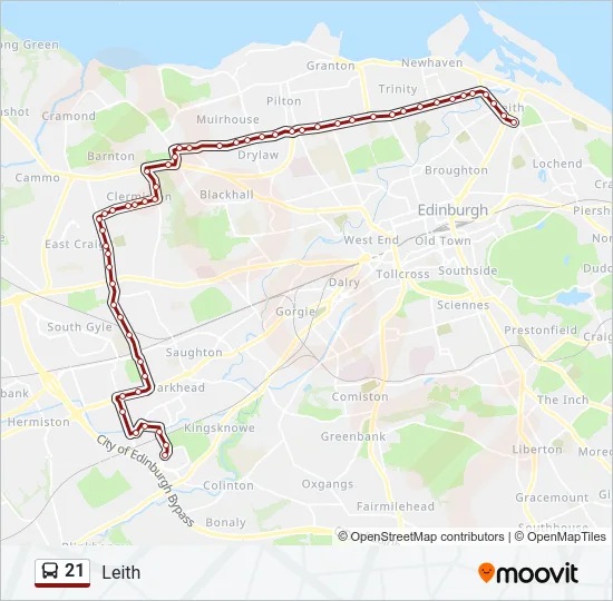 21 Bus Line Map