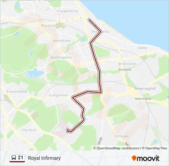 21 Bus Line Map