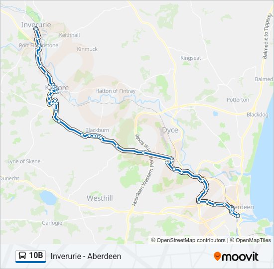 10b Route: Schedules, Stops & Maps - Inverurie (Updated)