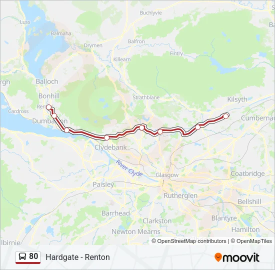 80 Bus Line Map