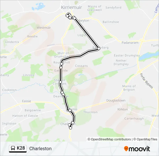 K28 Bus Line Map