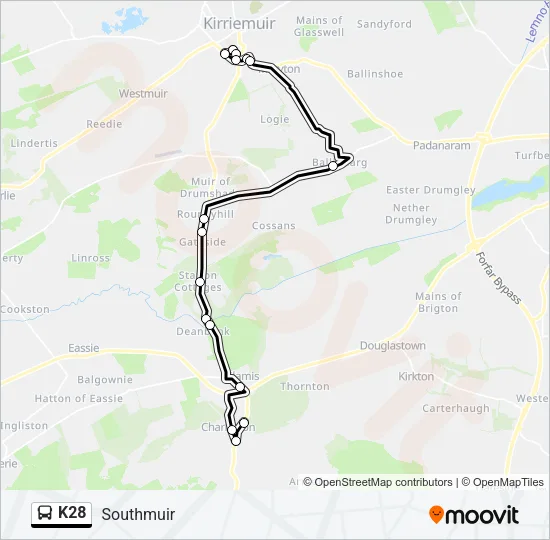 K28 Bus Line Map