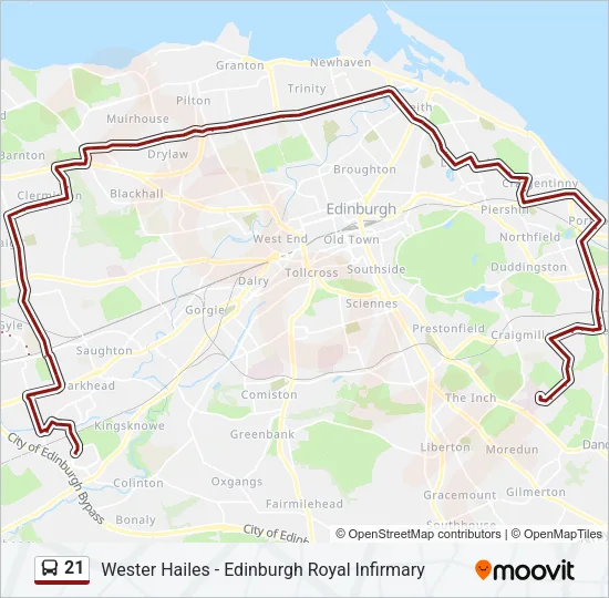 21 Bus Line Map