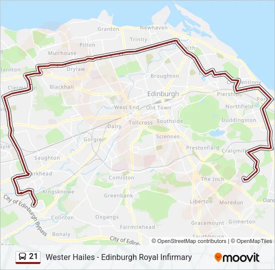 21 Bus Line Map