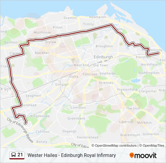 21 Bus Line Map