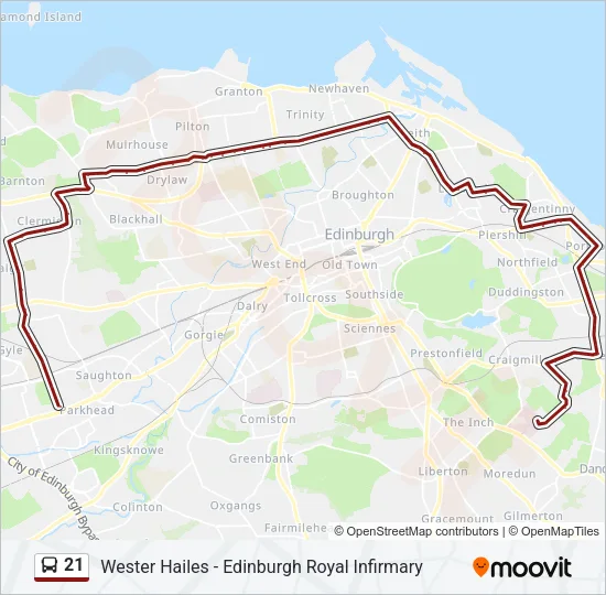 21 Bus Line Map