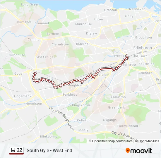22 Bus Line Map