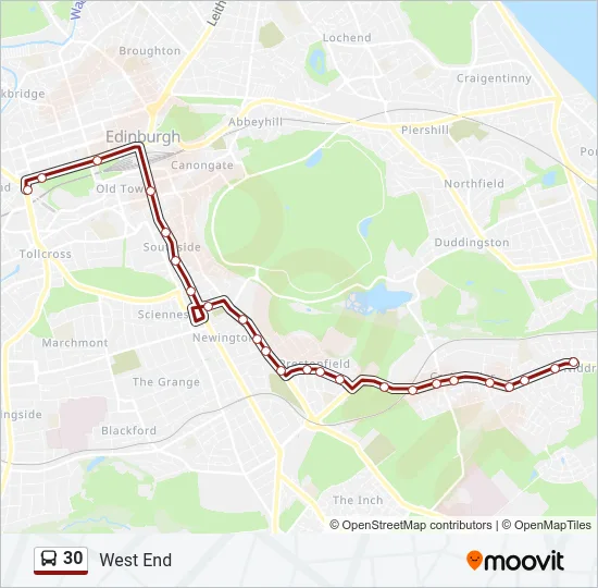 30 Bus Line Map