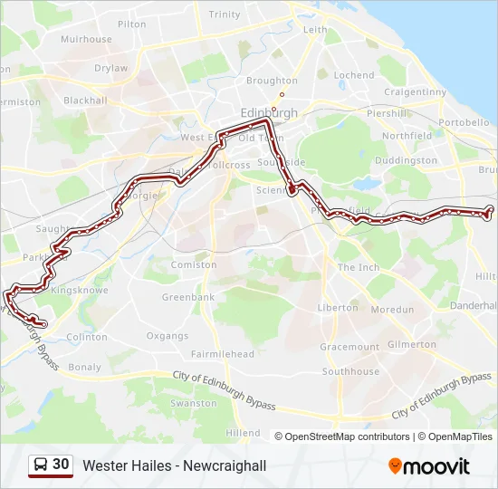 30 Bus Line Map