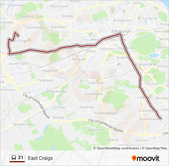 31 Route: Schedules, Stops & Maps - East Craigs (Updated)