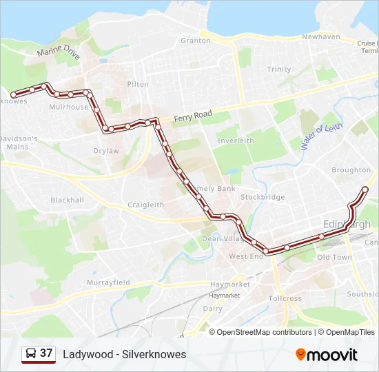 37 Bus Line Map