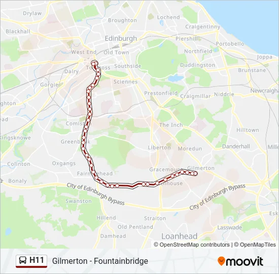H11 Bus Line Map