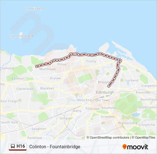 H16 Bus Line Map