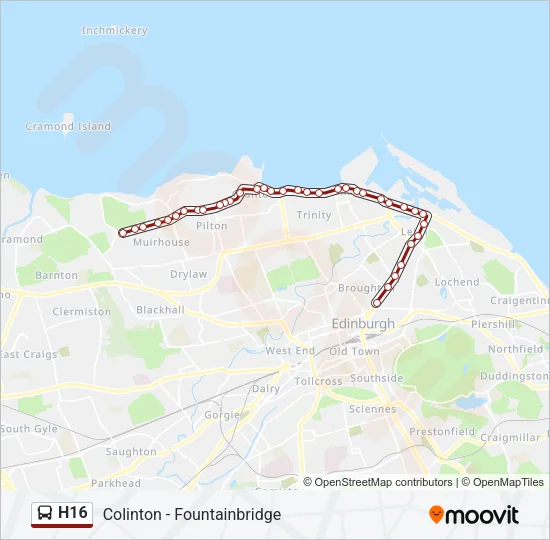 H16 Bus Line Map
