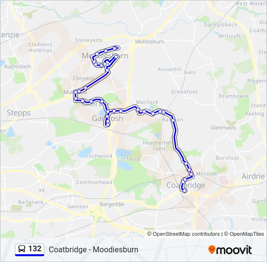 132 Route: Schedules, Stops & Maps - Moodiesburn (Updated)