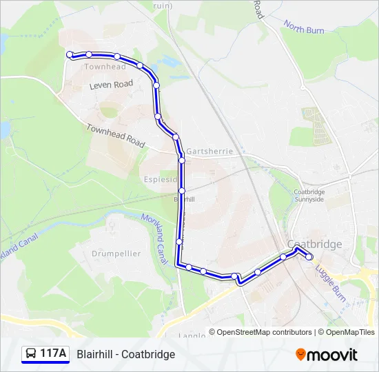 117A Bus Line Map