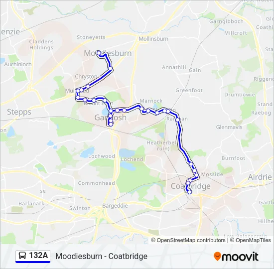 132A Bus Line Map