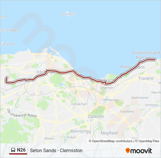 N26 Bus Line Map