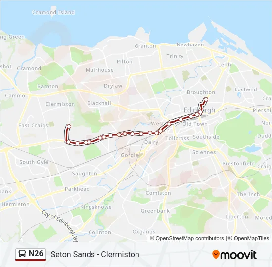 N26 Bus Line Map