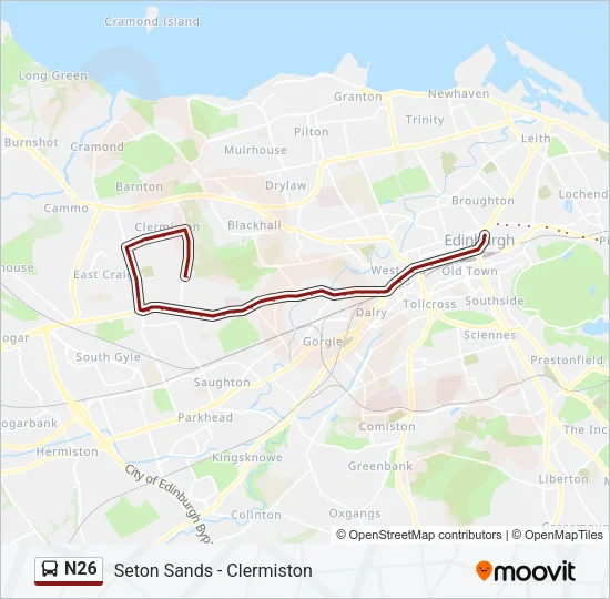 N26 Bus Line Map
