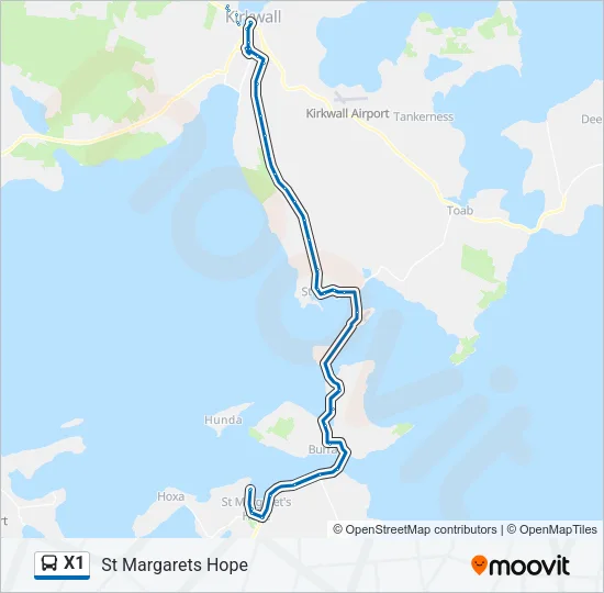 X1 Bus Line Map