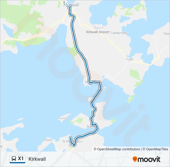 X1 Bus Line Map