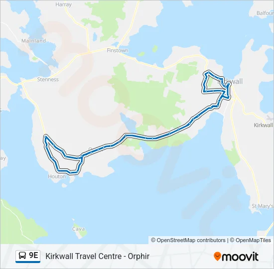 9E Bus Line Map
