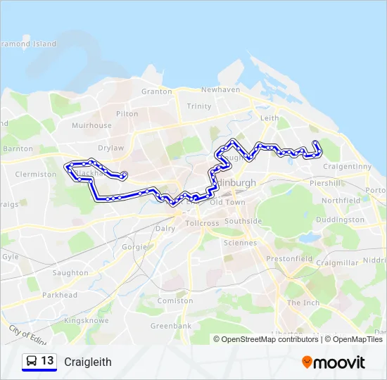 13 Bus Line Map