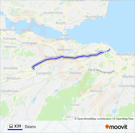 X39 Bus Line Map