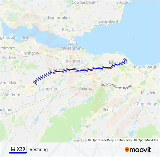 X39 Bus Line Map