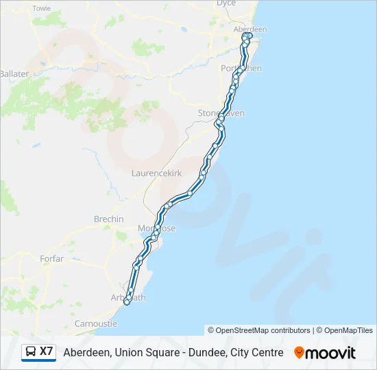 X7 Bus Line Map