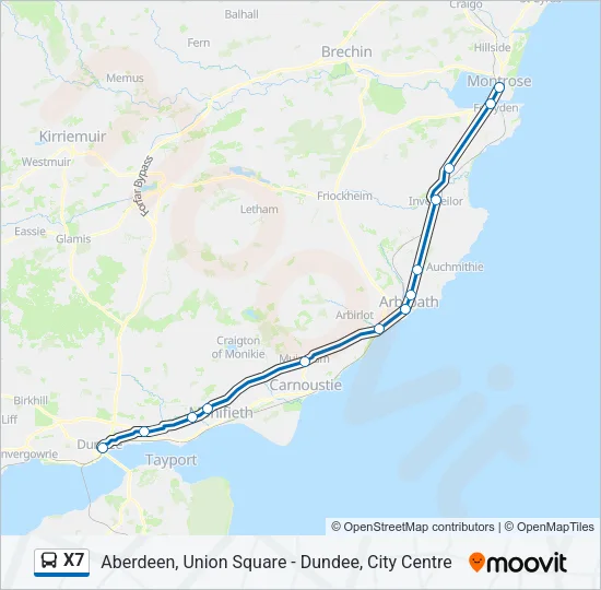X7 Bus Line Map