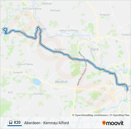 X20 Bus Line Map