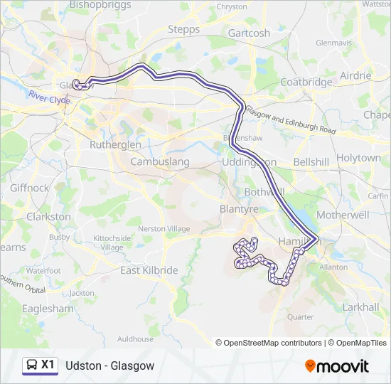 X1 Bus Line Map