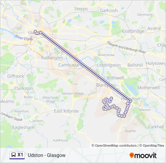 X1 Bus Line Map