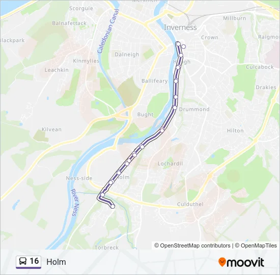 16 Bus Line Map