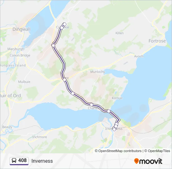 408 Route: Schedules, Stops & Maps - Inverness (Updated)