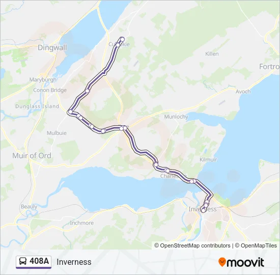 408A Bus Line Map