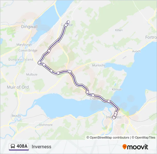 408A Bus Line Map