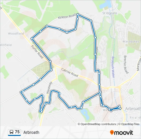 75 Route: Schedules, Stops & Maps - Arbroath (Updated)