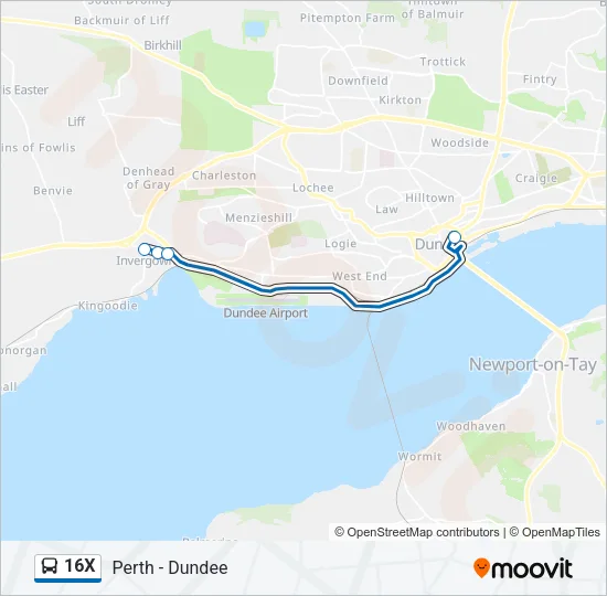 16X Bus Line Map