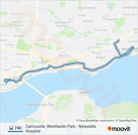 74C Bus Line Map