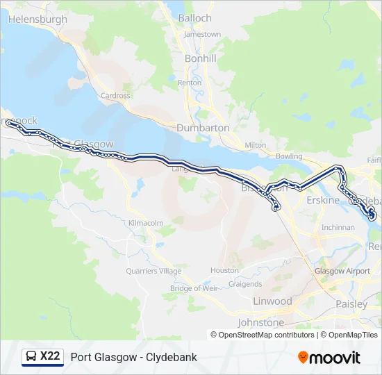 X22 Bus Line Map