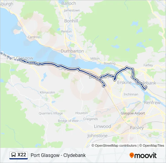X22 Bus Line Map