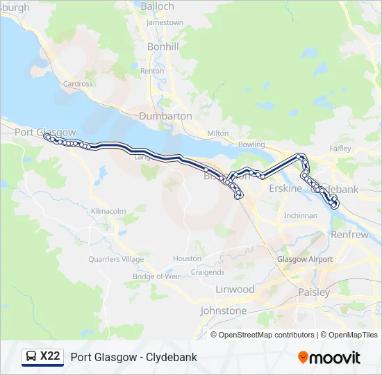 X22 Bus Line Map