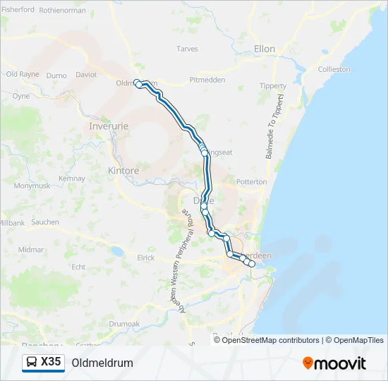 X35 Bus Line Map